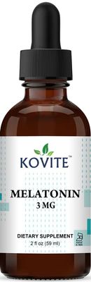 Kovite Melatonin Liquid 3 mg - Raspberry Vanilla Flavor - 2 fl oz.