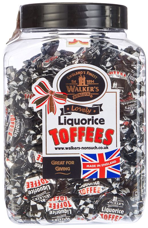 Walkers' Nonsuch Liquorice Toffees with Condensed Milk Black Treacle Imported from the UK Traditional British Candy Old Fashioned Licorice Toffee 44.09 Oz (1.25kg)