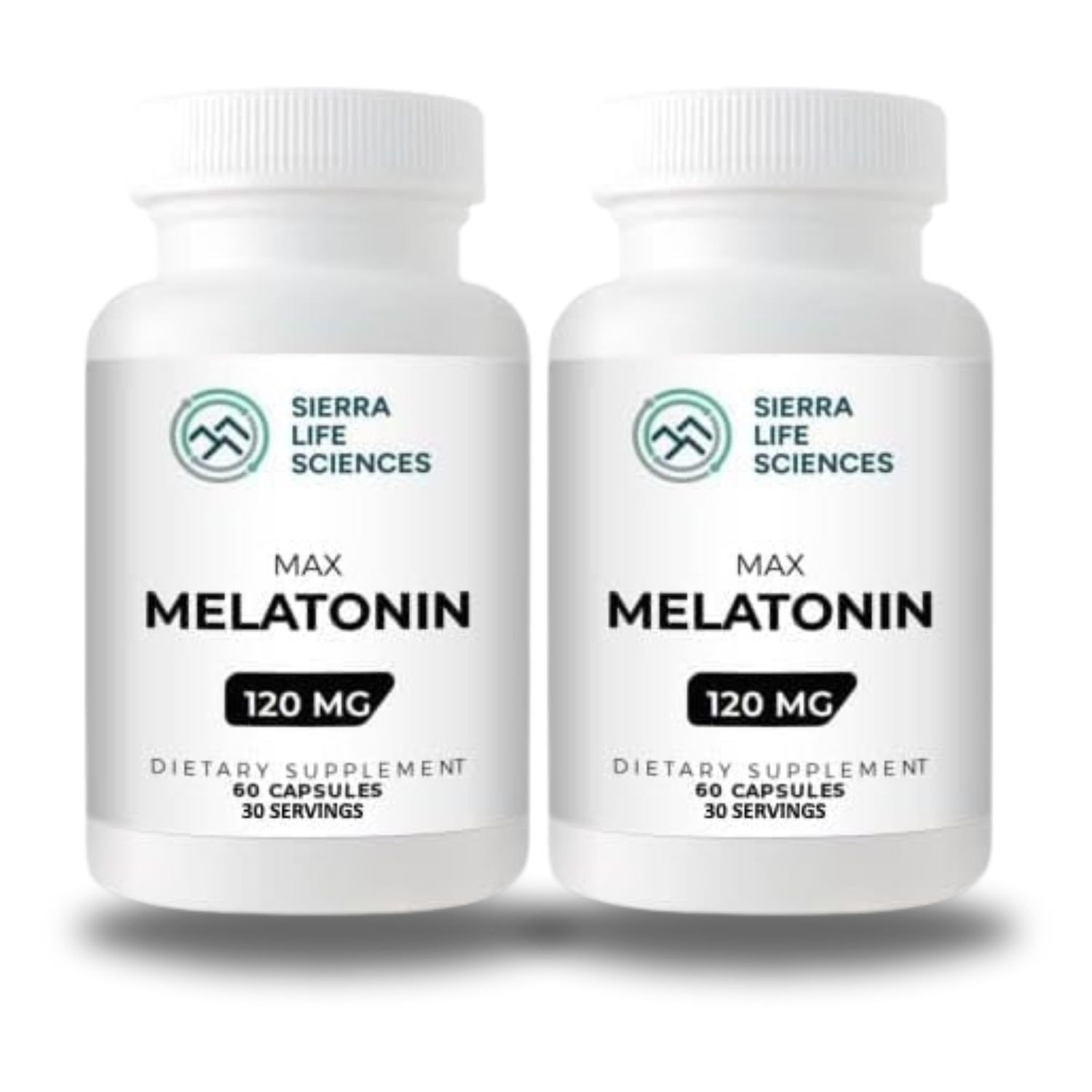 SIERRA LIFE SCIENCES - 120 mg High Dosage Melatonin Max in Easy-to-Swallow Capsules - 30 Servings (Pack of 2)