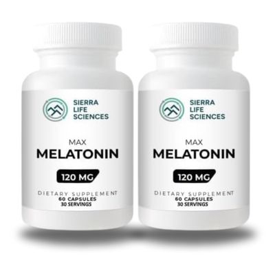 SIERRA LIFE SCIENCES - 120 mg High Dosage Melatonin Max in Easy-to-Swallow Capsules - 30 Servings (Pack of 2)