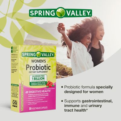 Women's Probiotic Supplement with Prebiotic Inulin Cranberry - Digestive, Urinary, Immune Health Support, 1 Billion Active Cultures, 8 Strains, 30 Count Capsules - Gut Health Probiotics for Women