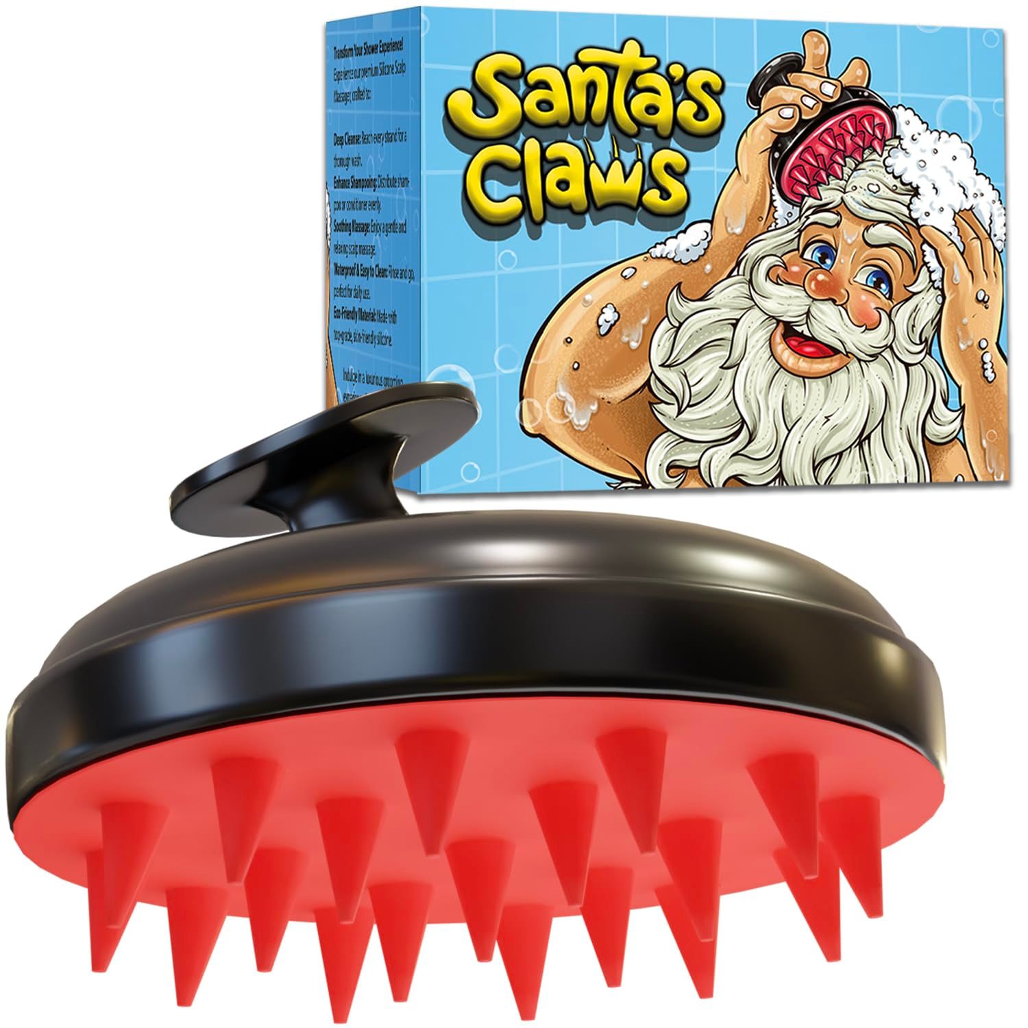 Santa&#39;s Claws Scalp Massager Hair Growth Brush - Christmas Stocking Stuffers for Women, Funny Christmas Gift Box, White Elephant Exchange Ideas, Mom Gifts for Her Hair Growth Head Massager