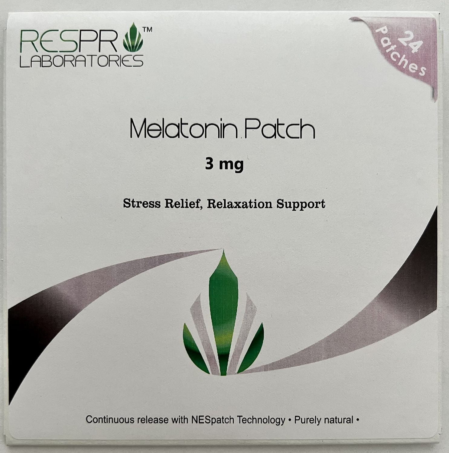 Respro Labs Natural Melatonin Patch, 3 mg (per Patch) Continuous Release - 24 Patches