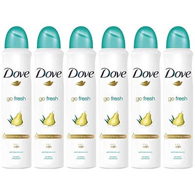 6 Pack Go Fresh Pear Aloe Antiperspirant Deodorant Spray, 5.07 Ounce Each Compatible with Dove Go Fresh Pear Aloe Antiperspirant Deodorant 150ml