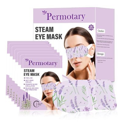 20 Pack Steam Eye Masks for Dry Eyes, Disposable Heated Eye Mask Self Heating Warm Compress for Eyes, Relief Eye Fatigue Hot Sleep Mask for Men Women, Lavender