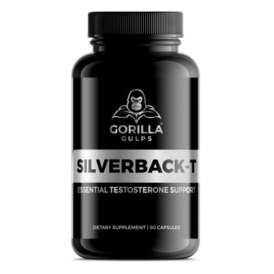 Gorilla Gulps Silverback-T Essential Testosterone Support Men&#39;s Stamina, Endurance, Strength Booster 90 Capsules