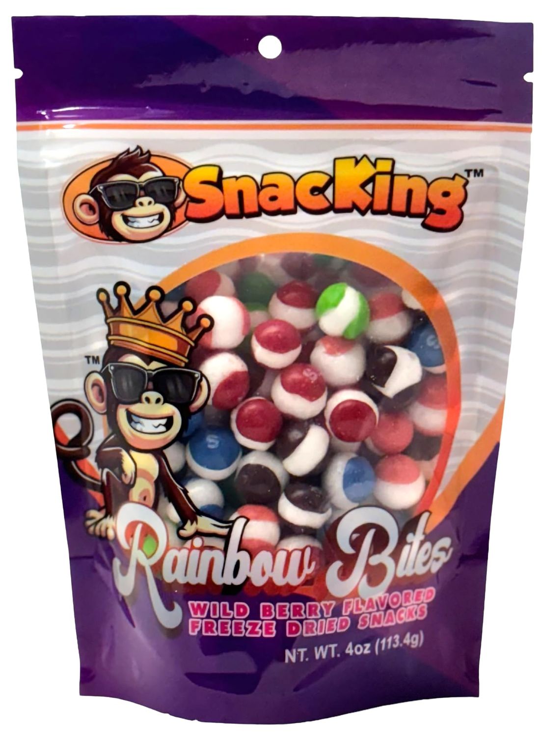 Premium Freeze Dried Candy - Rainbow BitesWild Berry Flavor - (4 oz) Resealable Bag
