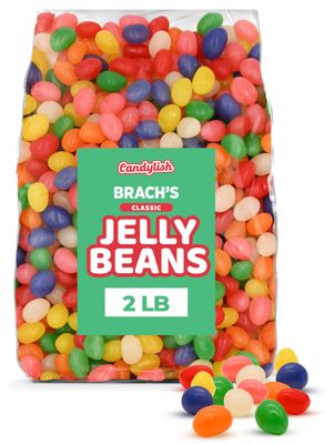 Classic Jelly Beans - 2 LB Bulk Candy Bag - Assorted Fruit Flavors - Individually Wrapped - Party Favors, Candy Bowl, Easter Treats, Birthday Holiday Candy