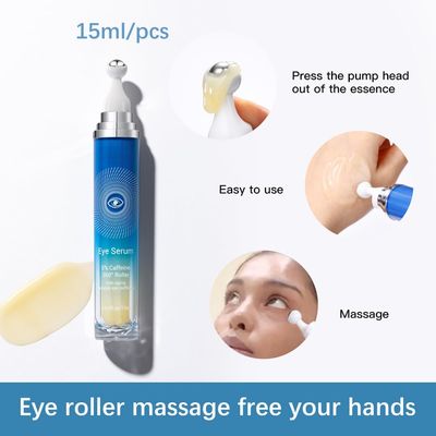 Paminify 5 Caffeine Eye Serum with 360 Massage Rollerball Topper,Caffeine Eye Cream for Dark Circles,Wrinkles,Puffiness and Fine Lines,Under Eye Roller Cream Eye Bags Treatment for Women and Men