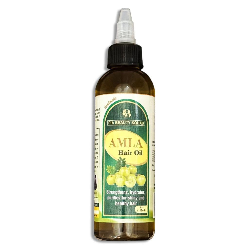 Amla Hair Oil - 100 Pure Amla Oil for Hair Growth, Hair Fall Dandruff - with Vitamin C, Curry leaves Olive Oil for Long Shiny Hair - 118ml 4 oz
