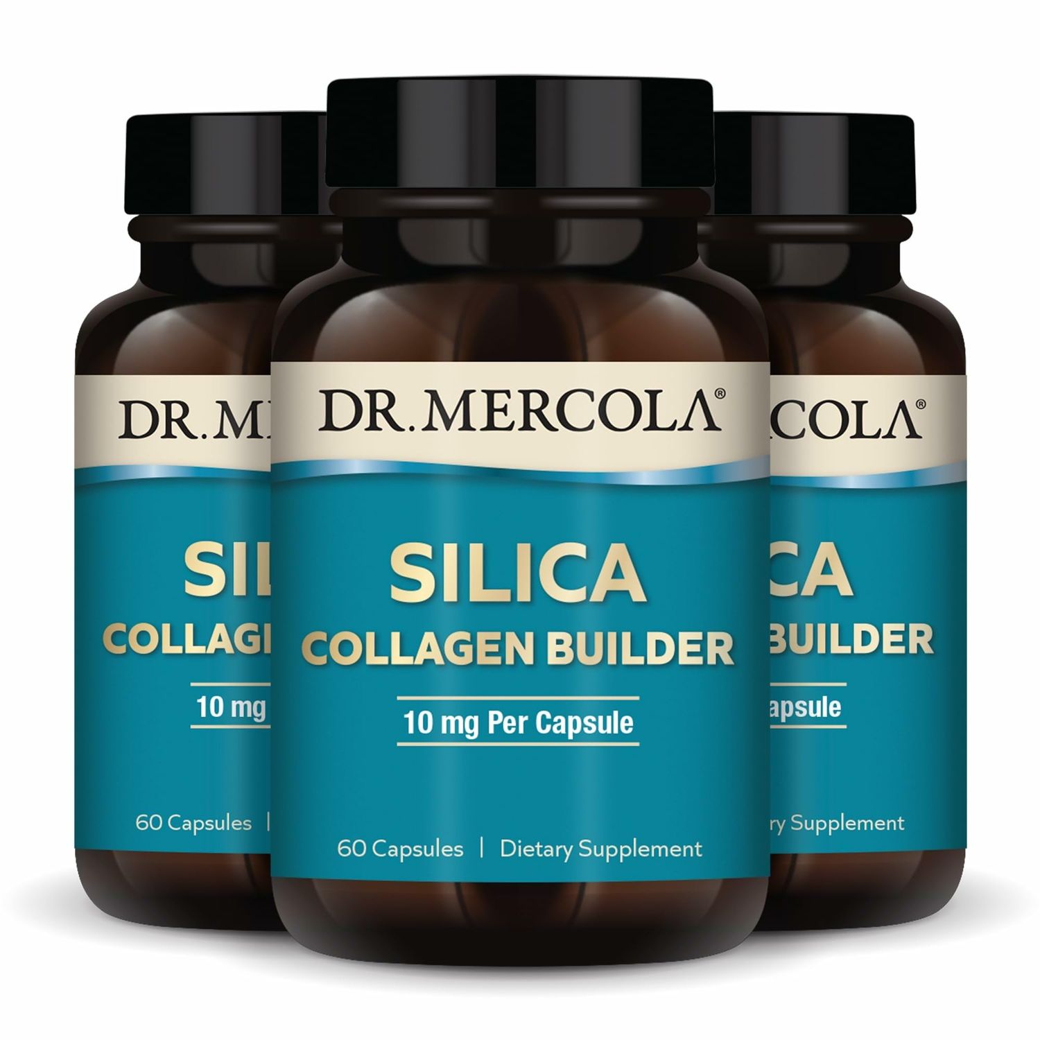 Dr. Mercola Silica Collagen Builder, 90 Servings (180 Capsules), Dietary Supplement, Skin Support and Bone and Joint Comfort, Non-GMO