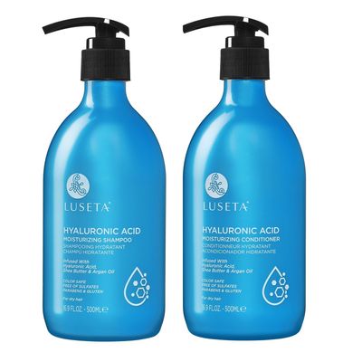 Luseta Hyaluronic Acid Moisturizing Shampoo Conditioner Set for Dry and Damaged Hair, Sulfate Free Shampoo and Conditioner for Women Infused with Argan Oil and Shea Butter Paraben-Free2 x 16.9oz