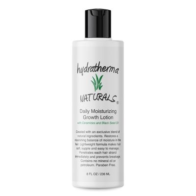 Hydratherma Naturals Daily Moisturizing Growth Lotion 12 oz. - For Thick, Curly, Coily, and Wavy Hair - Excellent for Chemically Treated or Natural Hair - Prevents Breakage and Shedding