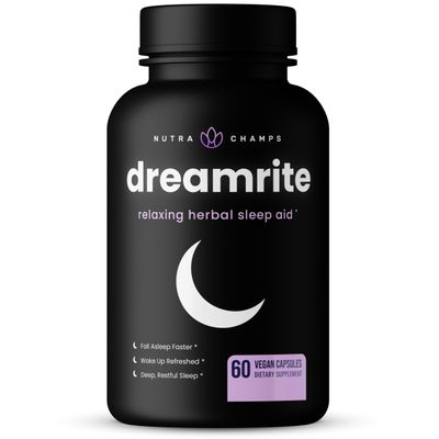 NutraChamps 10-in-1 Natural Sleep Aids for Adults - Melatonin, Lemon Balm 1000mg, Chamomile 400mg, Valerian Root 600mg, L Theanine, L Tryptophan, GABA, Magnesium Sleep Aid