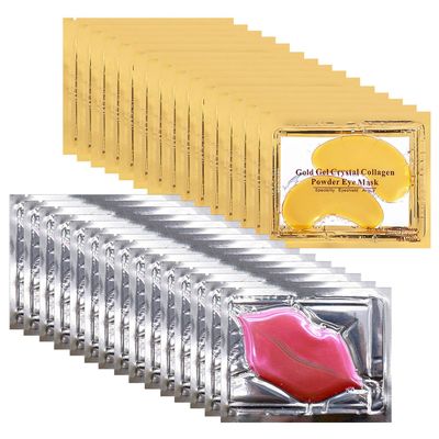 NIYET 30 Pairs Lip Masks Gold Hydrogel Collagen Eye Masks, Under Eye Patches Gel Pads for Dark Circles and Puffiness, Moisturizing Anti-Ageing Skincare for All Skin Types