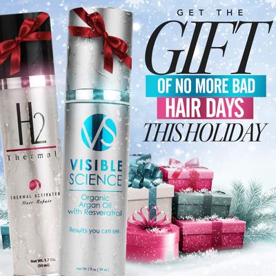 H2Thermal and Visible Science Argan Oil Bundle - Hair Repair Treatment and Heat Protectant Argan Oil Serum for Gorgeous Shiny Hair - Repair and Prevent Damage - Seal Split Ends (2 Items)