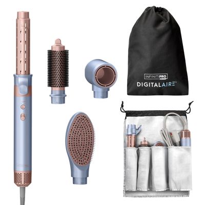 INFINITIPRO by CONAIR DigitalAIRE Multi Hair Styler, Air Styling System for Curls, Waves, Blowouts Volume, 4 Attachments to Personalize Your Look Plus Storage Bag, Light Blue