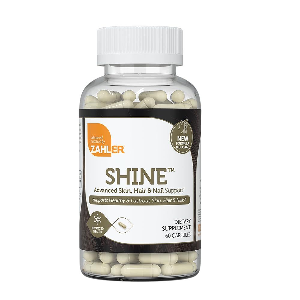 Zahler Shine Hair Skin and Nails Vitamins for Women Men - Multivitamin for Hair Growth, Stronger Nails and Skin Health - Kosher Supplement with Biotin, Keratin Hyaluronic Acid (60 Capsules)