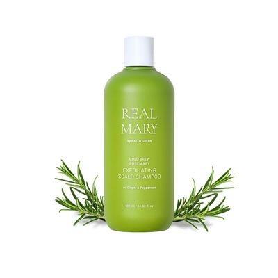 RATED GREEN Real Mary Exfoliating Dry Scalp Shampoo, 13.52 fl oz - Organic Rosemary Hair for Itchy , Gentle Scalp Moisturizer, with Ginger Peppermint Oil