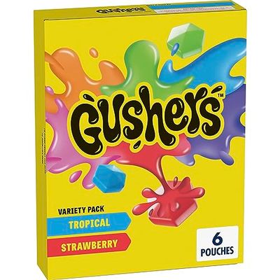 Gushers Fruit Flavored Snacks, Tropical, Gluten Free, 0.8 oz, 6 ct