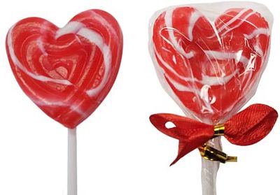 Naturejam Red Heart Lollipops 24 Count-Individually Wrapped Hard Candy For Parties Strawberry Flavored
