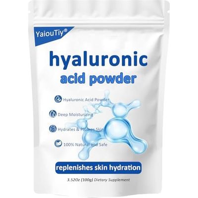 YAIOUTIY Hyaluronic Acid Powder - Ultra-Low Molecular Weight for Deep Skin Hydration DIY Serums, Creams Skincare