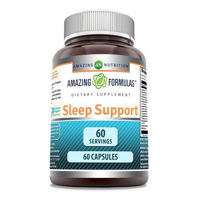 Amazing Formulas Sleep Support Blend of Melatonin, Valerian Root, Chamomile Extract, GABA, 5-HTP, Theanine More 60 Capsules Supplement Non-GMO Gluten-Free Made in USA