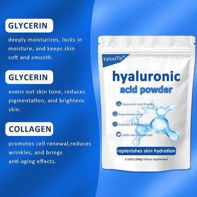YAIOUTIY Hyaluronic Acid Powder - Ultra-Low Molecular Weight for Deep Skin Hydration DIY Serums, Creams Skincare