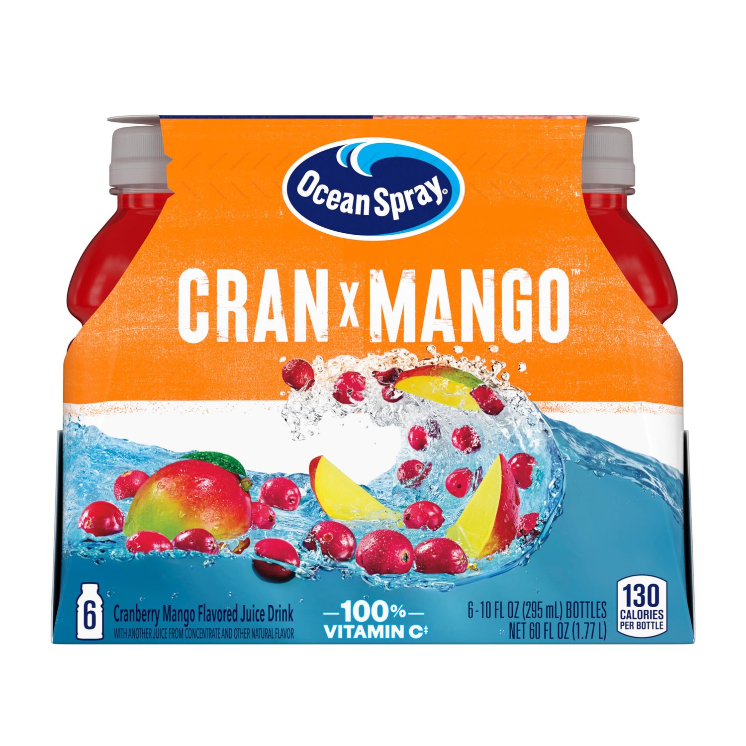 Ocean Spray Juice Drink, Cranberry Mango, 10 Fl Oz Bottles, 6 Pack