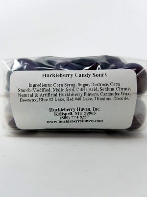 Wild Huckleberry Candy Sours 8 oz, Made in USA