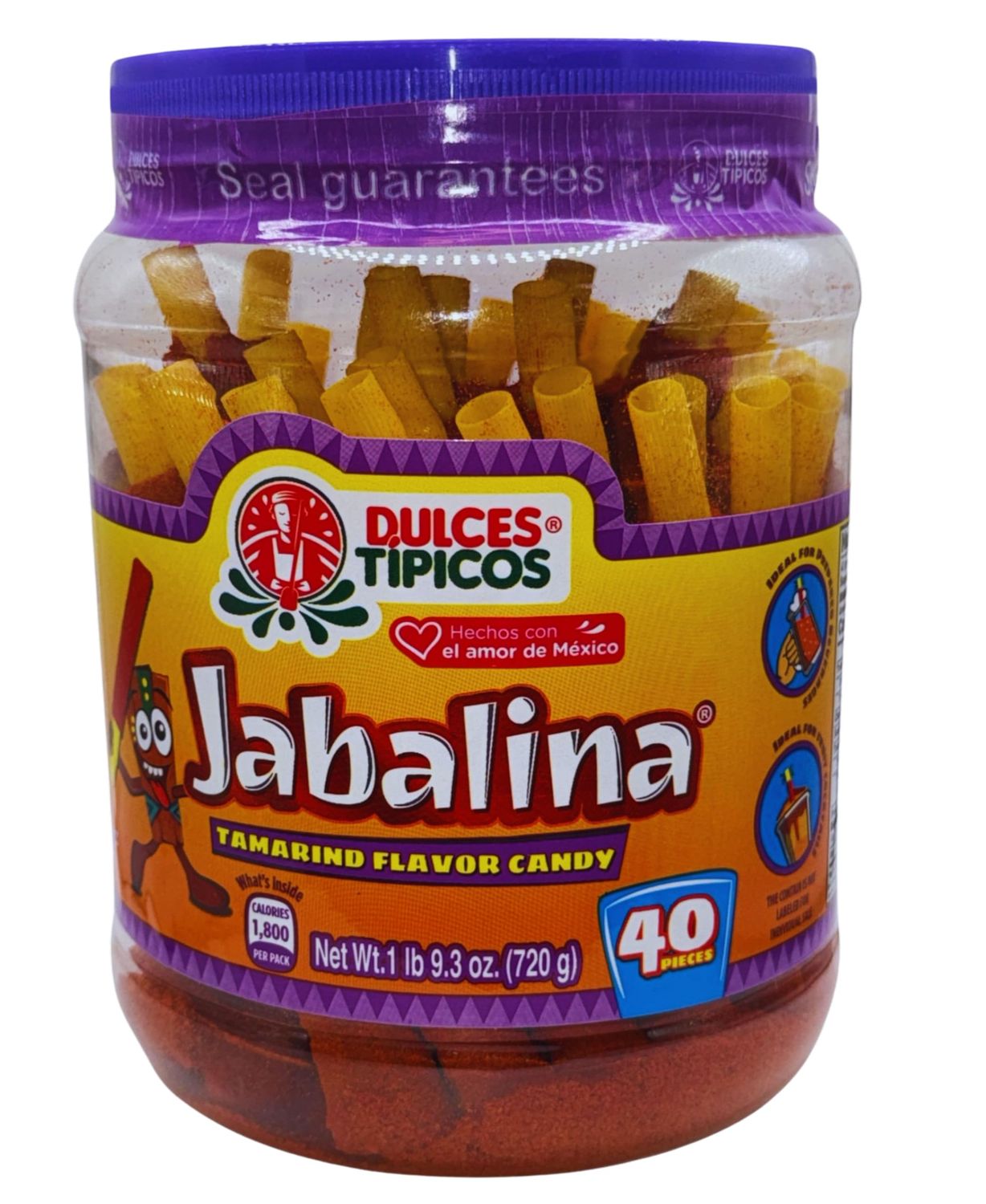 Jabalina Tamarind Flavor Candy (Dulce Sabor Tamarindo Picosito) - 40 Pieces - Net Wt 1 lb - Dulces Mexicanos Tpicos