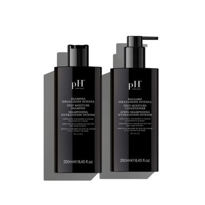 pH PURE HAIR Deep Moisture Shampoo Conditioner Set - Moisturizing Formula For Dry Damaged Hair - Enriched with Kokum Nut Butter and Rose Extract - 8.45 Oz (Pack of 2)