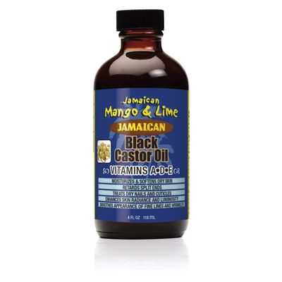 Jamaican Mango Lime Black Castor Oil, Vitamins A, D E 4 Oz,Pack of 2