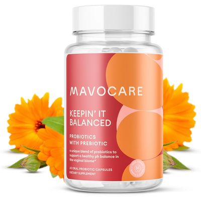 MavoCare Probiotic for Women - BV Yeast Infection Support, pH Balance, Odor Relief, Gut Health - 30ct Vegan Capsules with Prebiotics, Calendula Garlic for Vaginal Health and Digestion