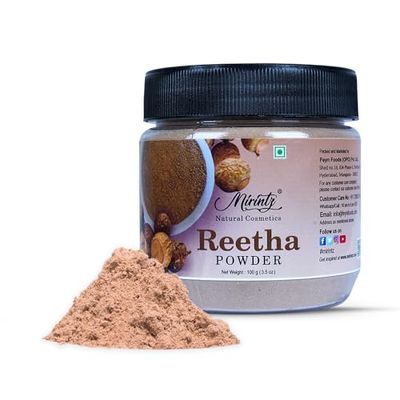 Mirintz 100 Natural Reetha Powder (100 gms) Pure Aritha Powder for Hair care Herbal (Sapindus Trifoliatus) Reetha Powder for Hair Ayurveda Hair Pack for Hair Growth Ritha Powder DIY Hair Mask