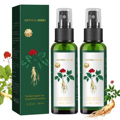 Hair Growth Spray for Women Men - Natural Scalp Treatment with Ginseng,Ginger Root Extract,Anti Hair Fall Thickening Spray for Faster Regrowth (3.38 fl oz),2pcs