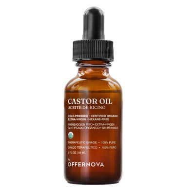 Offernova Organic Castor Oil, Pure Cold Pressed - Eyelash Serum for Hair Growth, Thicker Eyebrows - Hexane Free- Aceite de Ricino Organico para Crecimiento Pestaas