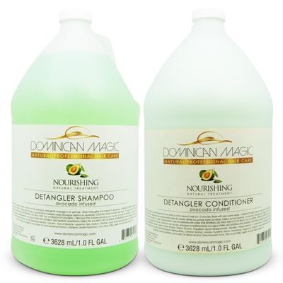 Dominican Magic Avocado Detangler Shampoo Conditioner - 1-Gallon Duo Set - Deep Moisture Strength for All Hair Types- Tangle-Free Hair, Salon Quality, Family Size, Hospitality Vacation Rentals