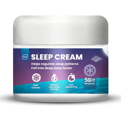 Sleep Cream by PMT, Natural Sleeping Aid Regulates Sleep Patterns to Fall Asleep Faster,Uses Natural Ingredients Melatonin Lavender,Improves Circadian Rhythm for All Ages,Scented Night Cream-2.83 Oz