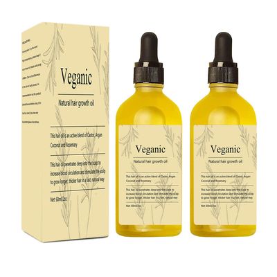 Veganic Natural Hair Growth Oil, 2 PCS Veganic hair growth oil Rosemary Oil for Hair Growth Organic,Vegan Hair Oil for Dry Damaged Hair and Growth