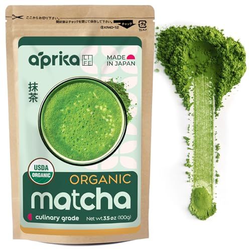 Matcha Powder, Japanese USDA and JAS Organic Matcha Green Tea Powder, Culinary Grade 2nd Harvest, Unsweetened, Perfect for Matcha Latte, Smoothies, Desserts - 3.5 oz100g by AprikaLife
