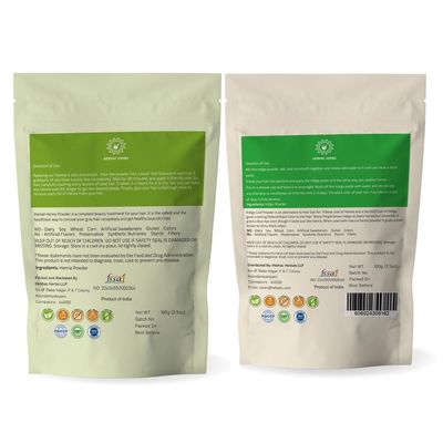 Henna and Indigo Powder for Hair Color, Growth - 200g (100g Each), Pure and Natural Hair Dye