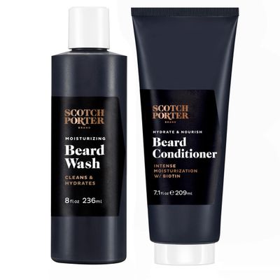 Scotch Porter Beard Wash Conditioner Bundle - Cleanse, Moisturize, Hydrate Soften Coarse, Dry Facial Hair while Encouraging Growth for a Fuller, Healthier-Looking Beard