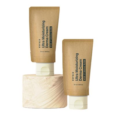 varuza Ultra Moisturizing Derma Facial Cream - Deep Hydrating Face Moisturizer - EWG Verified Vegan Cruelty Free Korean Skin Care Product with Hyaluronic Acid, Non-Sticky Unscented Lotion, 2EA