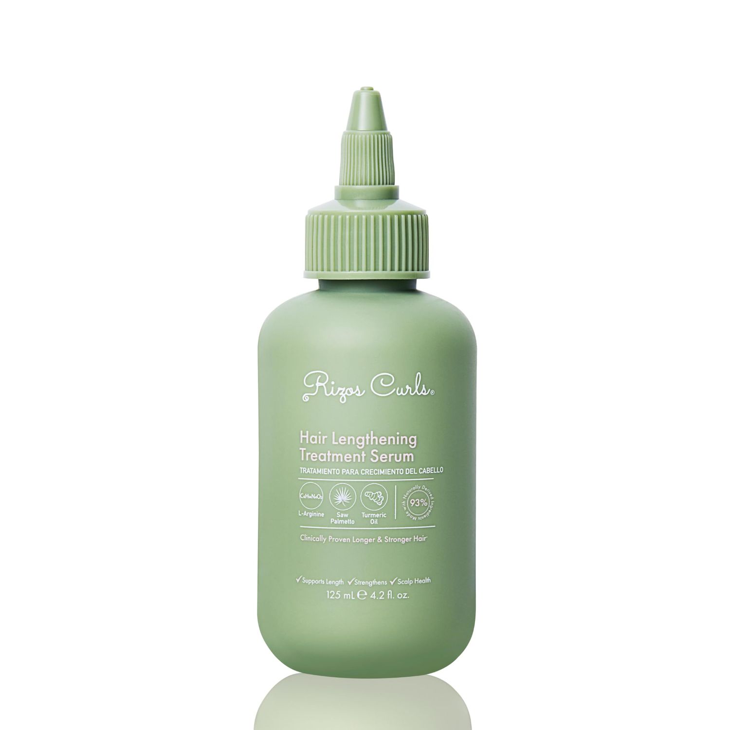 Rizos Curls Hair Lengthening Treatment Serum, Fortifies At Root for Healthy Scalp Microbiome Promoting Length, Supportes Longer Stronger Hair, 4.2 oz