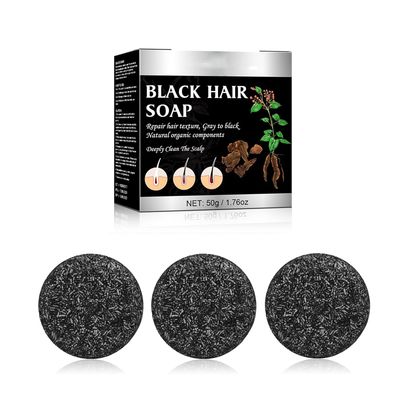 Gray Hair Reverse Bar, Black Soap for Grey Hair, Hair Darkening Soap-Deeply Nourishing Ingredients for Fast Black Hair (Silver, 3)