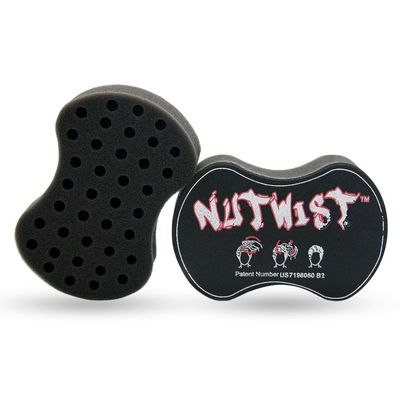 Nudred Hair Sponge for Black Men and Women, Hair Twisting Sponge, Barber Curling Care Tool, Brushes for Curling Afro Style Dreads, Curls, Coils Twists, Curl Sponge Brush with Small Holes, Black