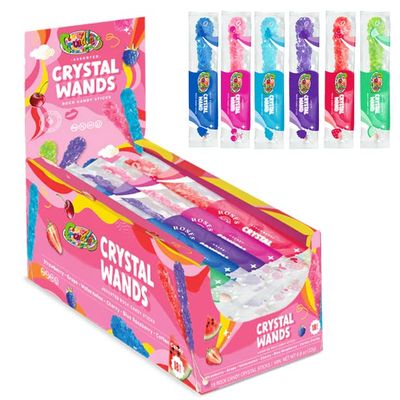 Fruidles Rock Candy Lollipops Pops, Candy Suckers, Variety Color and Flavor Assortment, Individually Wrapped, 6.5&quot; (18-Pack)