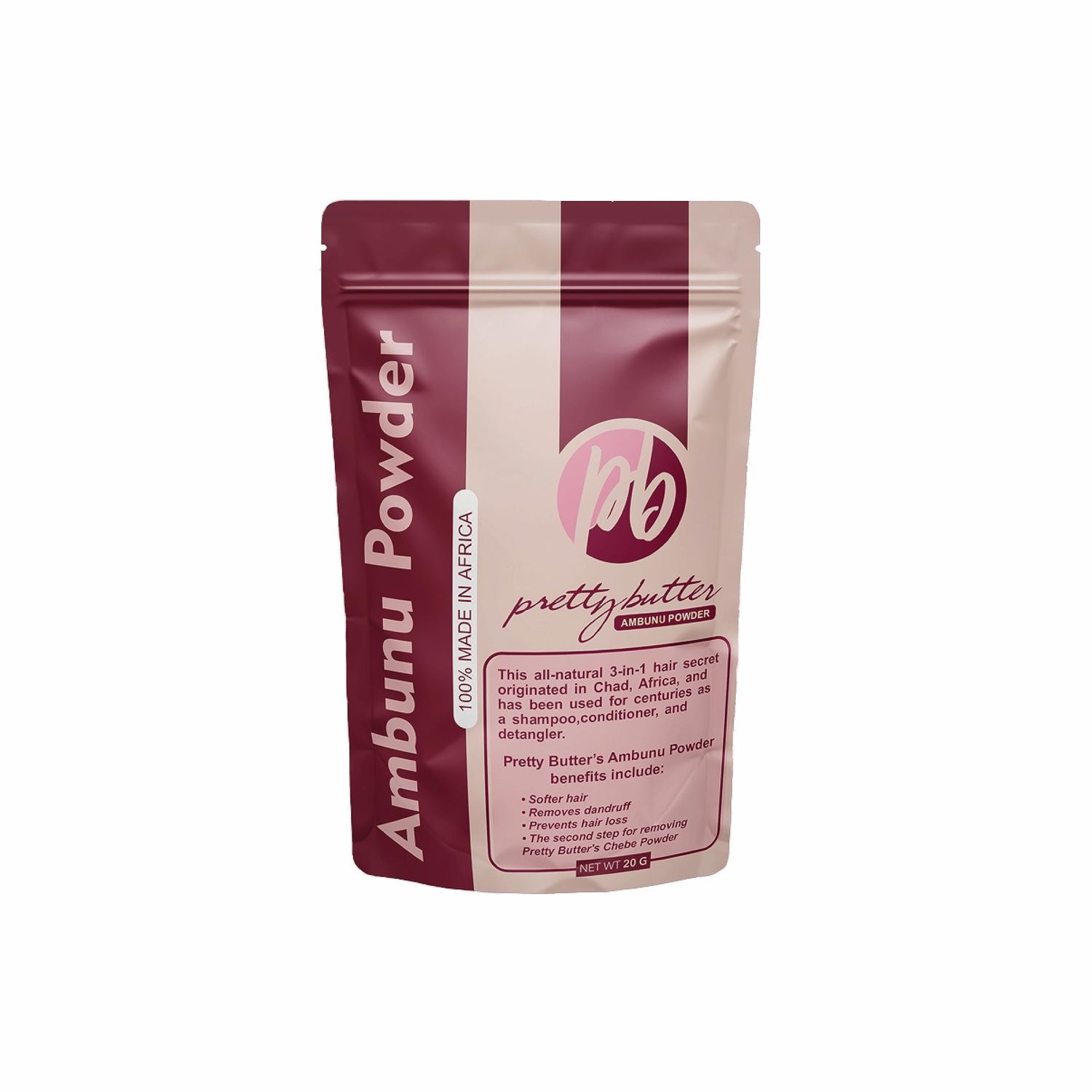 Pretty Butter Ambunu Hair Powder - Natural Hair Growth Moisture Enhancer (20g)