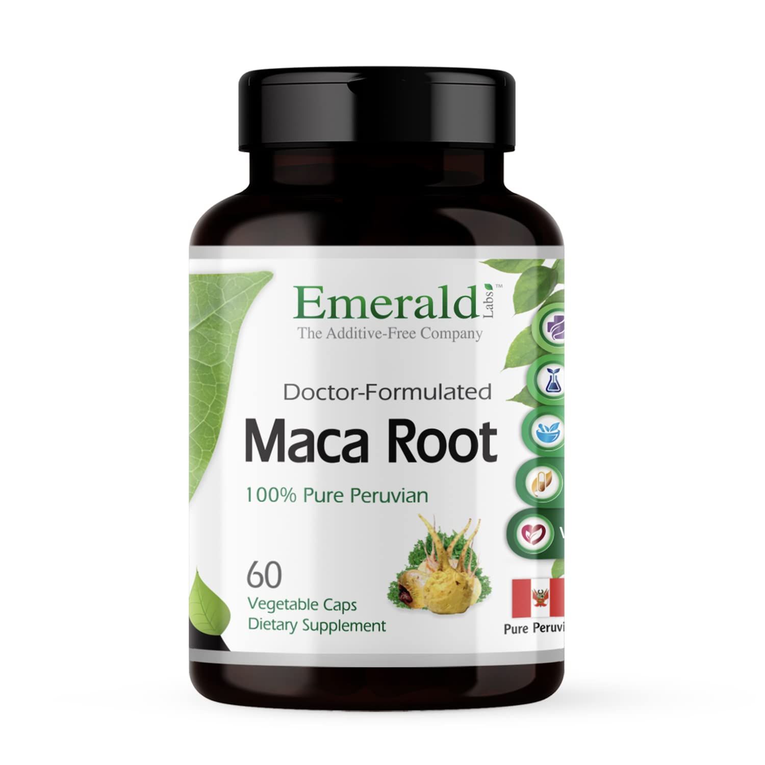 Emerald Labs Peruvian Maca Root - Organic Maca Root Supplement - Supports Hormonal Balance Natural Energy - Vegan Gluten-Free - 60 Vegetable Capsules (30-Day Supply)
